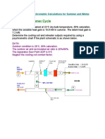 Examples of Psychrometric Calculations For Summer and Winter