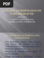 ESTUDOS ANTROPOLÓGICOS E SOCIOLÓGICOS Unidade 1