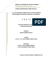 Tesis Sujeción de Pensión Alimenticia en El Estado de México. Reconocimiento de Retroactividad en La Paternidad