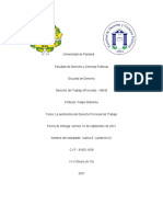 La Autonomía Del Derecho Procesal Del Trabajo