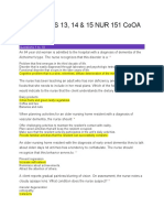 Post-Test Sas 13, 14 & 15 Nur 151 Cooa A4: Questions 1 To 10