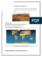 Climate (Temperature and Rainfall) of Hot Deserts