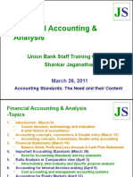 Financial Accounting & Analysis: Union Bank Staff Training College Shankar Jaganathan