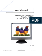 Service Manual: Viewsonic Va703B / Va703M Model No Vs11280 17" Color TFT LCD Display