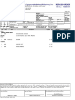 Repair Order: Icon Equipment Solutions Philippines, Inc