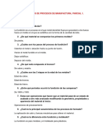 Cuestionarios de Procesos de Manufactura