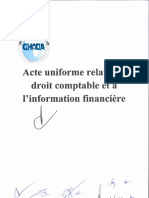 Acte Uniforme Relatif Au Droit Comptable Janvier 2017