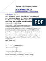 Explain The Practical Implication of Various Elasticity of Demand