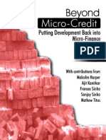 Beyond Micro-Credit: Putting Development Back Into Micro-Finance