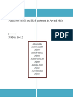 Human Resource Management: Functions of HR and IR Department in Arvind Mills