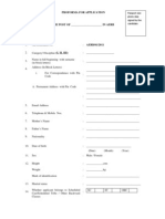 Proforma For Application: (I, II, III)