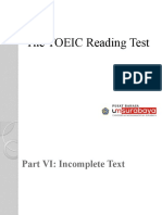 The TOEIC Reading Test