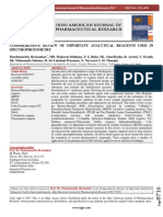 Comprehensive Review of Important Analytical Reagents Used in Spectrophotometry