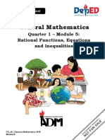 General Mathematics: Quarter 1 - Module 5: Rational Functions, Equations and Inequalities