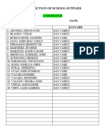 Distribution of School Supplies Names