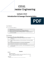 CE532. Wastewater Engineering: Lecture 1 & 2 Introduction & Sewage Characteristics