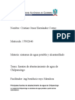 Principales Fuentes de Abastecimiento de Agua de Chilpancingo