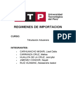 Mapa Mental Regímenes de Importación 