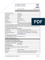 Material Safety Data Sheet: Coolant: in Compliance With Regulation (EC) No. 1907/2006 With Further Amendments