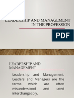 Leadership and Management in The Profession