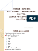 Subject: Bcan-502 Unix and Shell Programming (Simple Filter Commands Bca 5 SEM