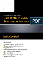 Role of MIS in BSNL Telecommunications by Abhimanyu Rana