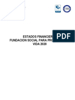 Estado Financiero y Notas A 31 de Diciembre 2020 Fundovida