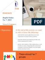 Hiring Guidelines For Teacher I Position: Deped Order No. 7. 2015