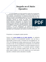 Cosa Juzgada en El Juicio Ejecutivo