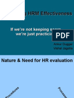 Evaluating HRM Effectiveness