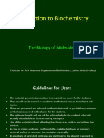 Introduction To Biochemistry: The Biology of Molecules