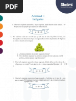 Actividad 1: Incógnitas: Sexto Grado