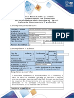 Guía de Actividades y Rúbrica de Evaluación - Tarea 5 - Implementar Direccionamiento IP y Subnetting