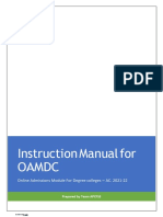 Instruction Manual For Oamdc: Online Admissions Module For Degree Colleges - AC. 2021-22