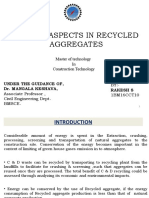 Energy in Recycled Aggregates