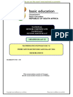 Mathematics P2 Feb-March 2014 Memo Afr & Eng