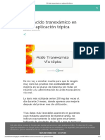 El Ácido Tranexámico en Aplicación Tópica