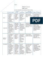 Basic Essay Writing Rubric