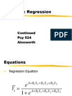 Logistic Regression: Continued Psy 524 Ainsworth