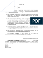 Affidavit Emb Denr Hazardous Waste Blank