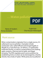 Water Pollution: Supervisor: Chia Hussain Abdoulqadir Name of Student: Dunya Abubaker