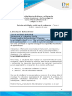 Guía de Actividades y Rúbrica de Evaluación - Unidad 1 - Tarea 1 - Análisis y Estudio de Caso