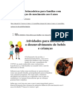 Guia de Brincadeiras para Famílias Com Crianças Do Nascimento Aos 6 Anos