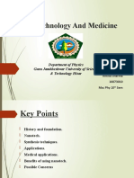 Nanotechnology and Medicine: Department of Physics Guru Jambheshwar University of Science & Technology Hisar