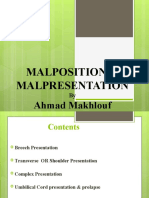 Malposition & Malpresentation: Ahmad Makhlouf