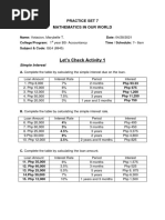 Let's Check Activity 1: Practice Set 7 Mathematics in Our World