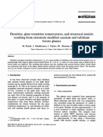 Densities, Glass Transition Temperatures, and Structural Models Resulting From Extremely Modified Caesium and Rubidium Borate Glasses