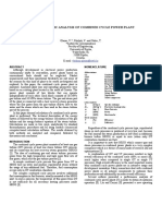 Thermodynamic Analysis of Combined Cycle Power Plant: Nomenclature