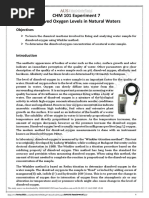 Expt 7. Dissolved Oxygen Level in Natural Waters PDF