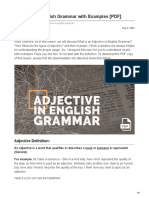 Adjective in English Grammar With Examples PDF